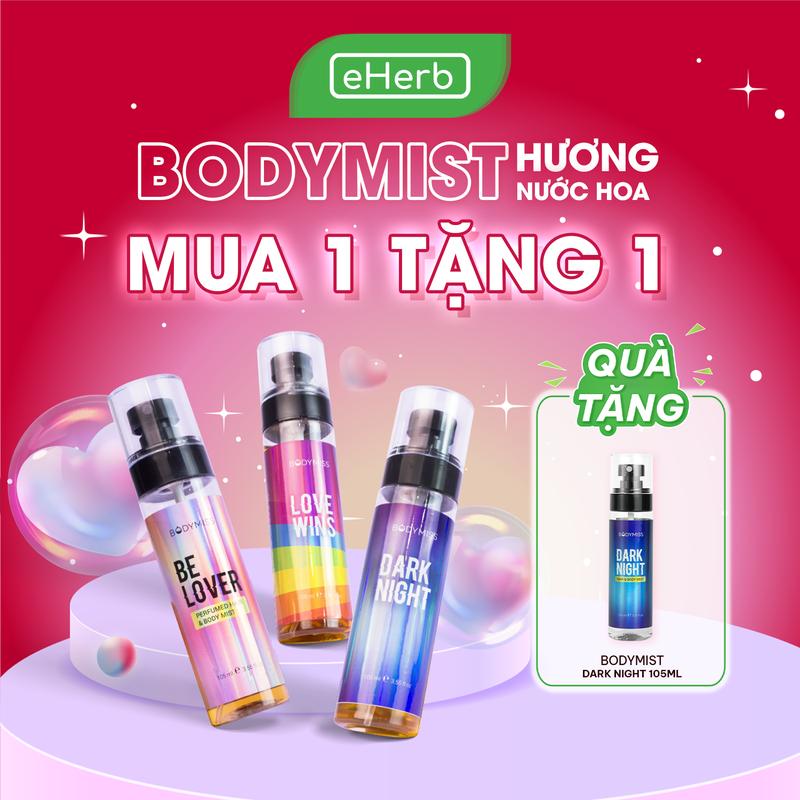 MUA 1 TẶNG 1 Body Mist Cho Nam Quyến Rũ Chính Hãng EHERB BODYMISS - Xịt Thơm Quần Áo Quốc Dân ERHEB - Nước Hoa Cho Nữ Thơm Lâu - Khử Mùi Body - Xịt Thơm Tóc Mùi Em Bé - Thơm Cơ Thể Perfume Cosmetic Mỹ Phẩm Women 105ml Chai