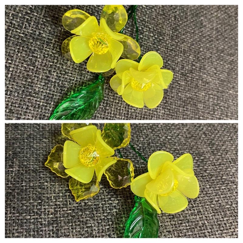  Set vật liệu tự làm 60-70 bông hoa mai đào to nhỏ  KHÔNG KÈM thân cây  đá pha lê handmade hoa trang trí Tết S0313 