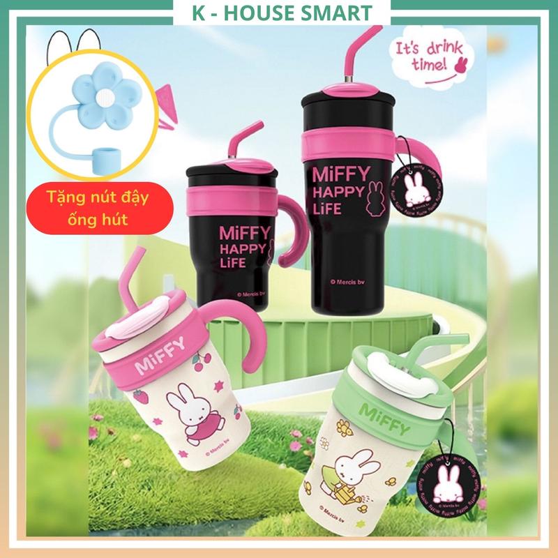Cốc giữ nhiệt siêu cute 700ml hellokitty hoạt hình có nắp và ống hút màu cực dễ thương inox cao cấp 316 tặng kèm nút đạy ống hút ngẫu nhiên Khousesmart