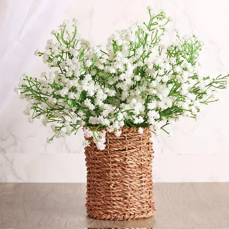 Baby's Breath Artificial Flower without Vase, 10/20pcs Faux Flower Bouquet, Decorative Flowers for Home Party Wedding Anniversary Festival 5