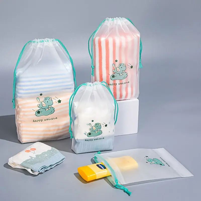 Túi Đựng Giày Khủng Long Hoạt Hình, Bền, Trong Suốt Lì Chống Bụi, Túi Gói Du Lịch, Không Thấm Nước, Túi Treo, Túi Dây Rút, Thích Hợp Cho Du Lịch Ngoài Trời Và Chuyến Đi Công Tác 1