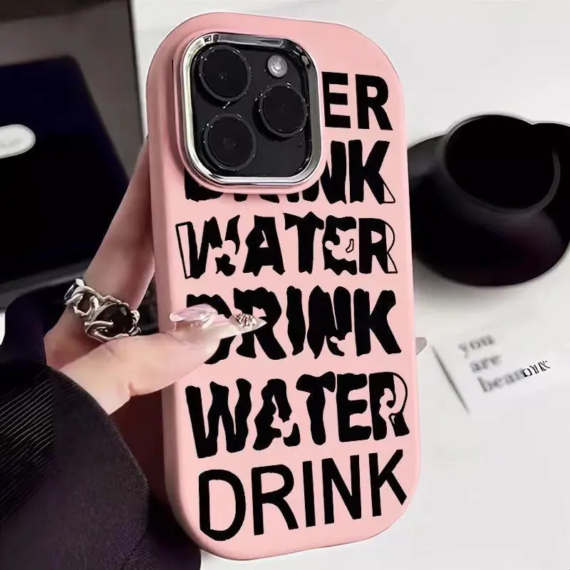 Fashion English letter suitable for iPhone 16plus 15promax anti-drop 14 new 13pro soft 12 mobile phone case