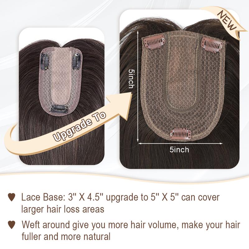 4.5 X 5 Topper without bangs 4.5 X 5 Topper without bangs