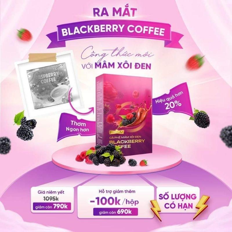 [Mẫu mới nhất] Cà phê mâm xôi đen Blackberry Coffee  vị lê gai chính hãng có tem  kiểm tra QR code,có logo in chìm trên vỏ hộp, Cafe 4