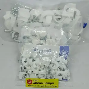 Klem Kabel - Klip Kabel Dinding Tempel - Round Cable Clip