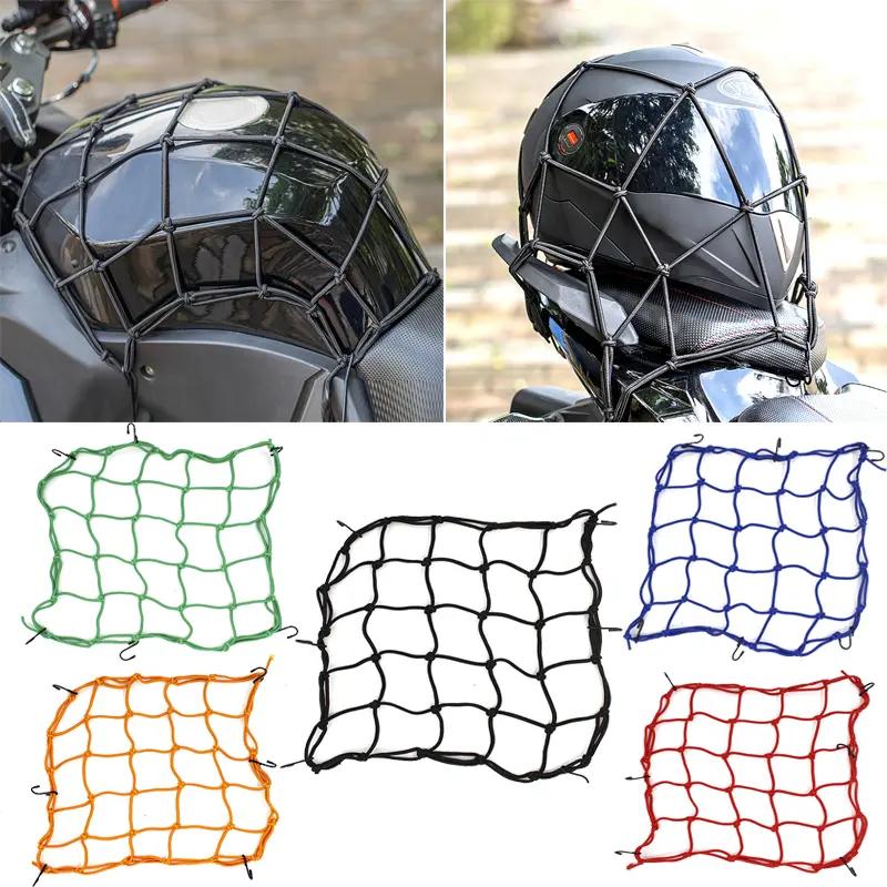 Motorcycle Luggage Net Cover Bike Hold Down Fuel Tank Luggage Mesh Rubber Elastic Web Bungee Motorcycle Bike Tank Car Styling