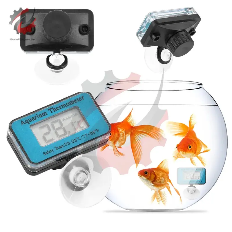 Digital fish tank thermometer, waterproof, LCD temperature tester, temperature range-50 + 70 ℃, temperature control, with suction cups