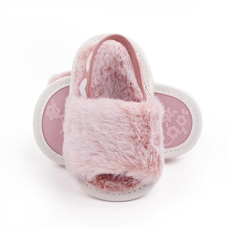 Product Introduction of 0-1 Year Old Elastic Baby Sandals Fashion Hairy Sandals Sneakers 11
