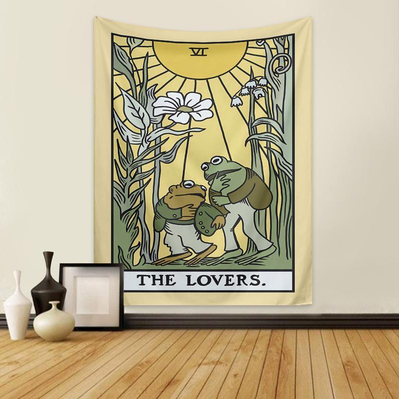 Product Introduction of Sunflower Plant & Frog Pattern Design Tapestry, Wall Hanging Canvas with Mounting Kit, Wall Decoration for Living Room, Bedroom, Dormitory, Room Decor 3
