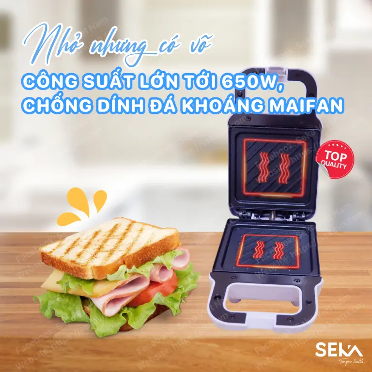 Máy Nướng Bánh Mì Sandwich SEKA SK560 , Máy Kẹp Nướng Bánh Mì Chín Nhanh Đều BH 12 Tháng SP412326266 2