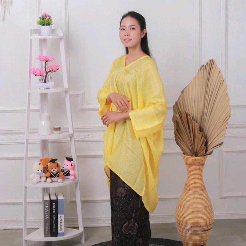 blouse kaftan tunik viscose (hanya atasan)/kaftan viscose mewah / setelan batik mewah / kaftan burkat / Atasan Muslim Motif 3