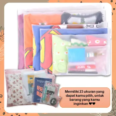 Plastik Pouch Tas Pakaian Kosmetik Make up Transparan Zipper Bag Ziper