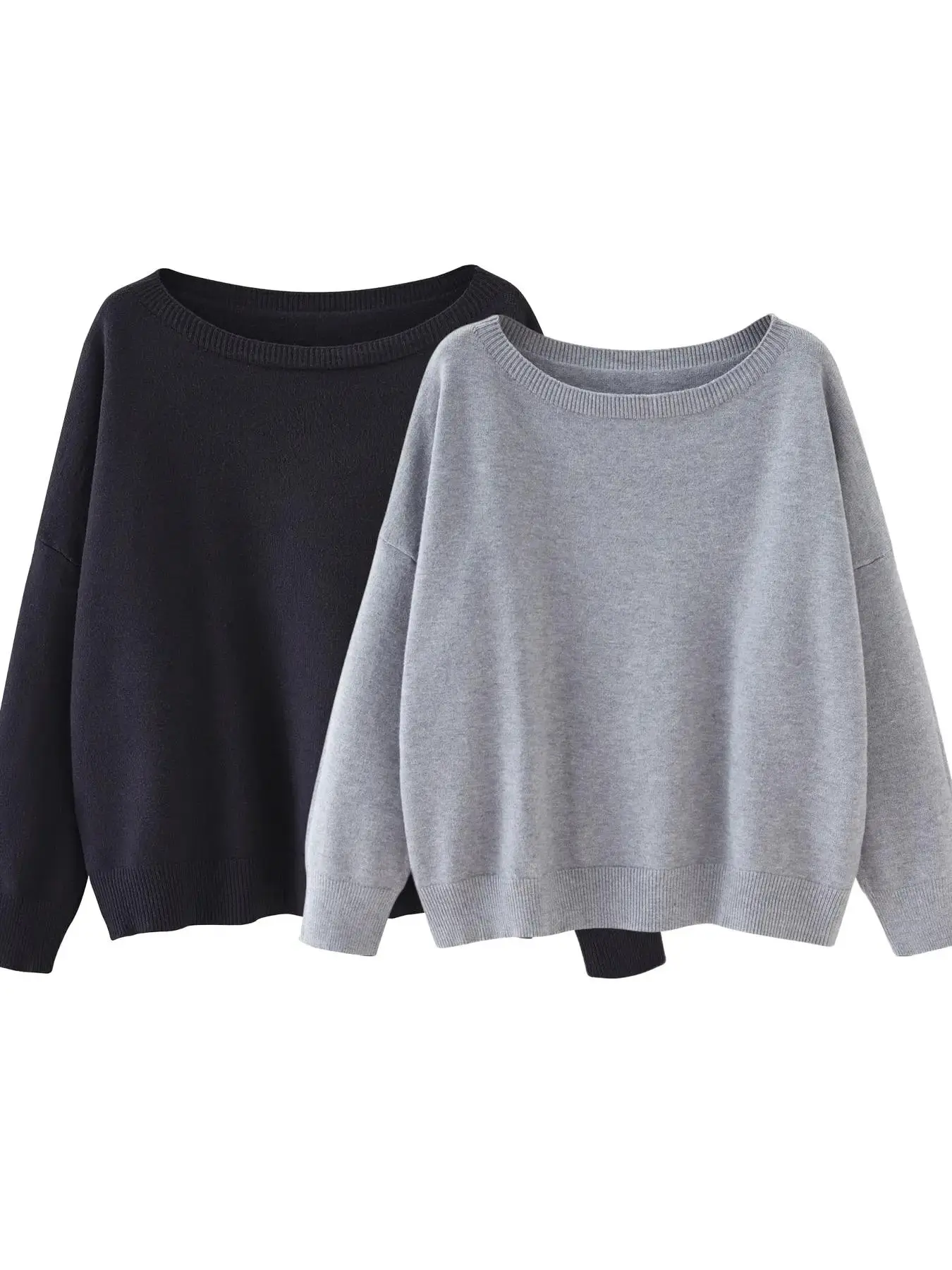 【Plus Size】 Solid Drop Shoulder Sweater, Casual Long Sleeve Scoop Neck Jumper for Fall & Winter, Women's Clothing for Daily Wear