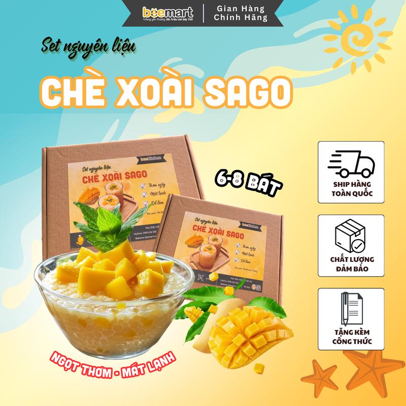 Set tự làm chè xoài Sago Sing cực hot, thơm vị xoài, kèm Topping ...