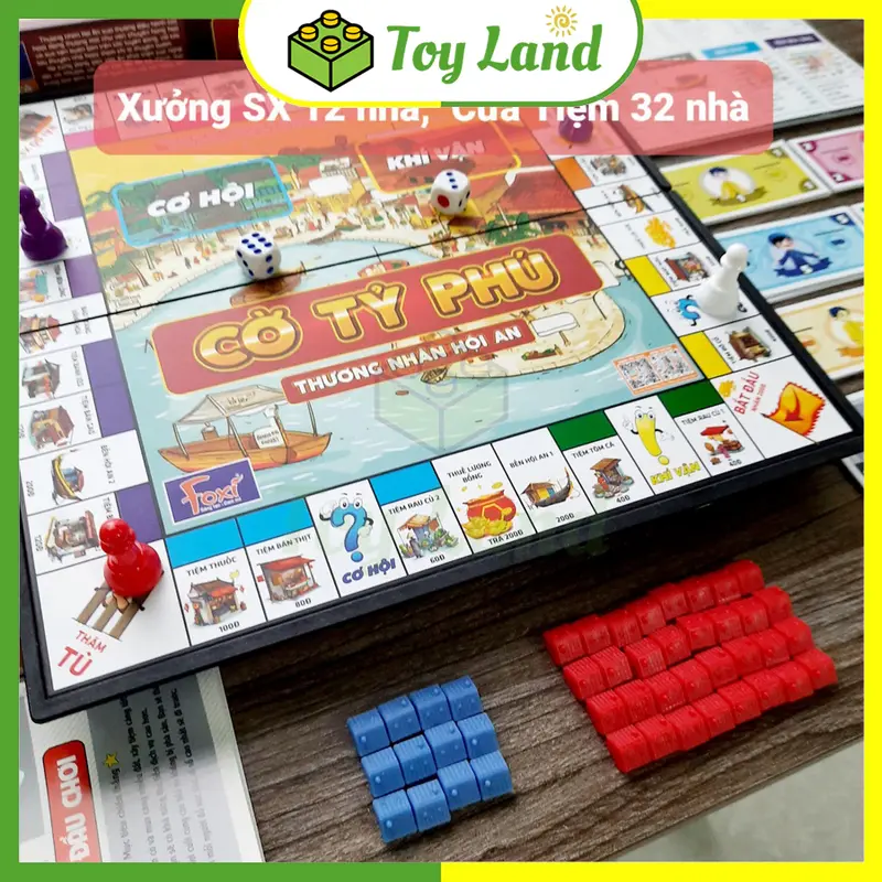 [Foxi] Cờ Tỷ Phú Thương Nhân Hội An Foxi Size Lớn Monopoly Cờ Tỉ Phú Đồ Chơi Trí Tuệ Trẻ Em Tư Duy 6