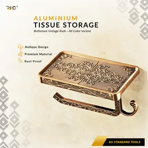 Tempat Tisu Gulung Vintage Aluminium Toilet Roll Holder