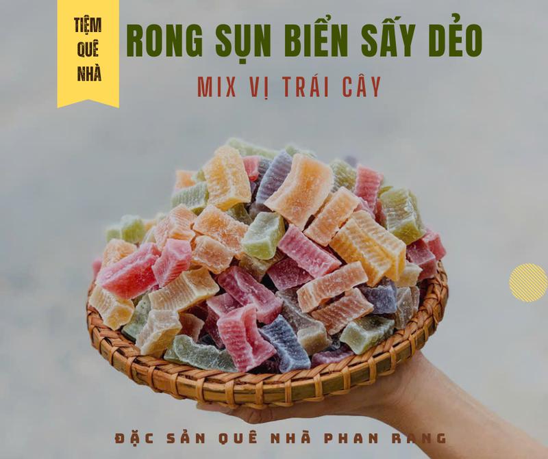 Mứt rong sụn biển vị trái cây - Đặc sản Phan rang Ninh Thuận - Túi 500gr mix nhiều vị trái cây Cay Snack Ăn Vặt Chua Food Thức Ăn Candy - Tiệm Quê Nhà