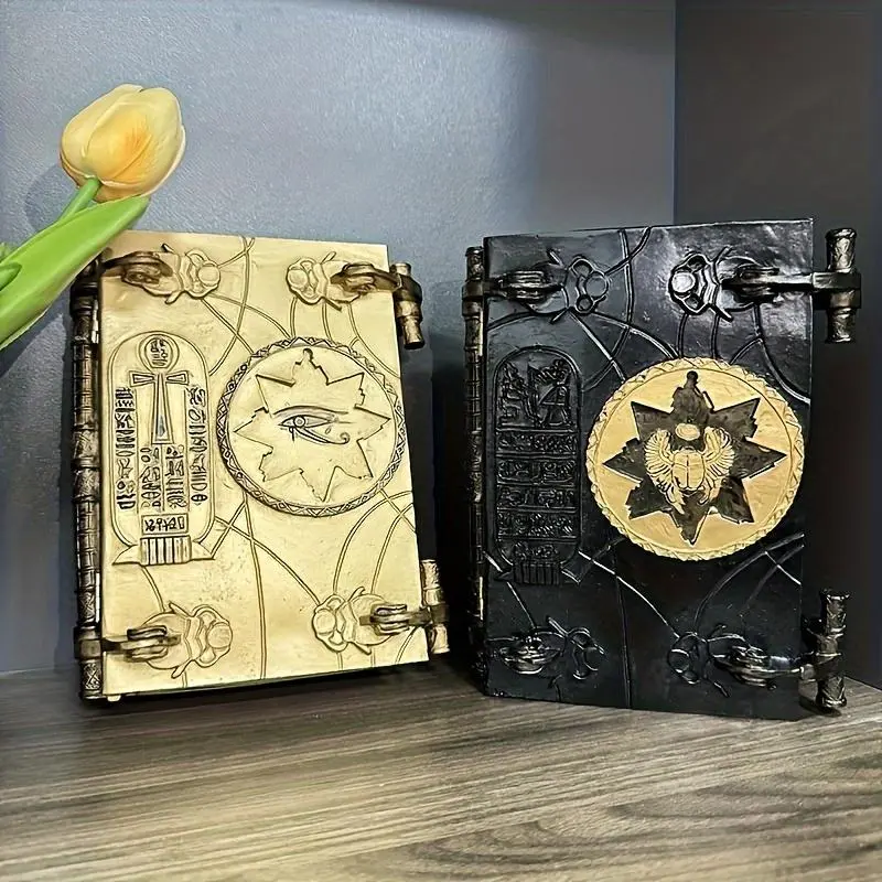 Mummy Egyptian Book Design Resin Ornament, 1 Count Creative Desktop Decoration, Home Decor for Living Room Bedroom Office Study Room