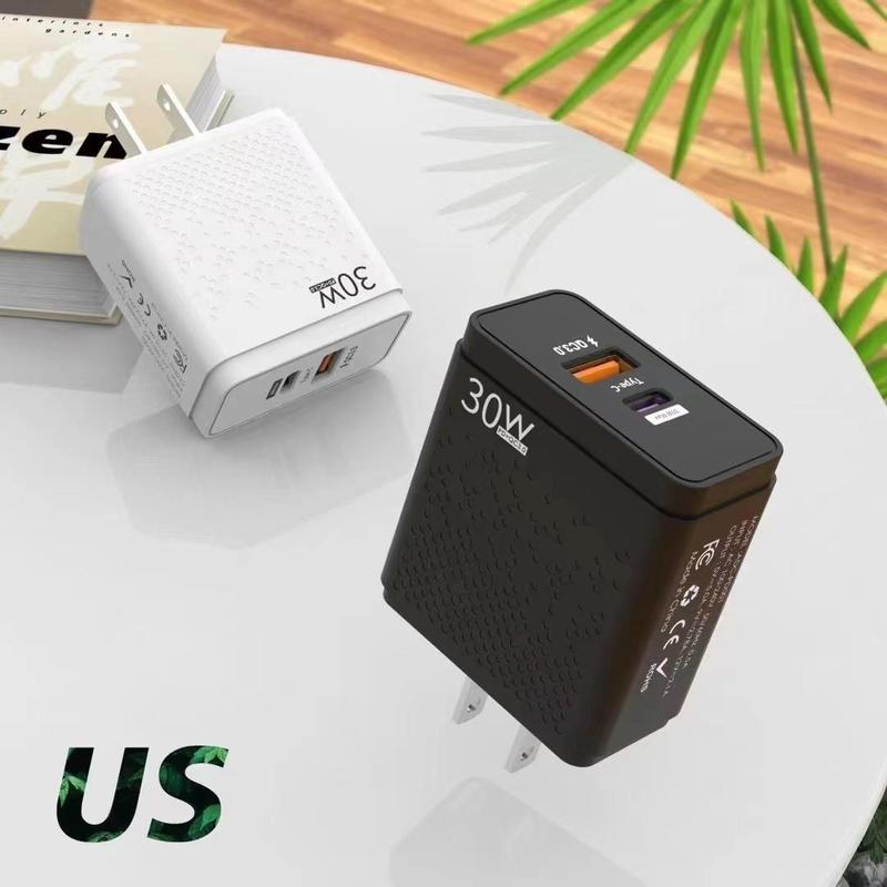 Củ sạc nhanh 30W, 1 cổng USB, 1 cổng TypeC, thích hợp nhiều dòng điện thoại khác nhau. Cốc sạc Phone