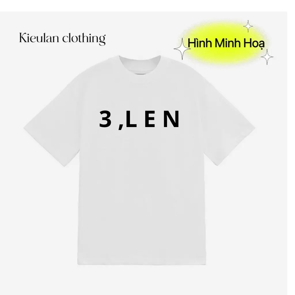 ( Hình Minh Hoạ ) - Áo phông Trơn  3- Len sóng Thêu 2 mặt ,chất cotton , from rộng Unisex Cổ Tròn Menswear