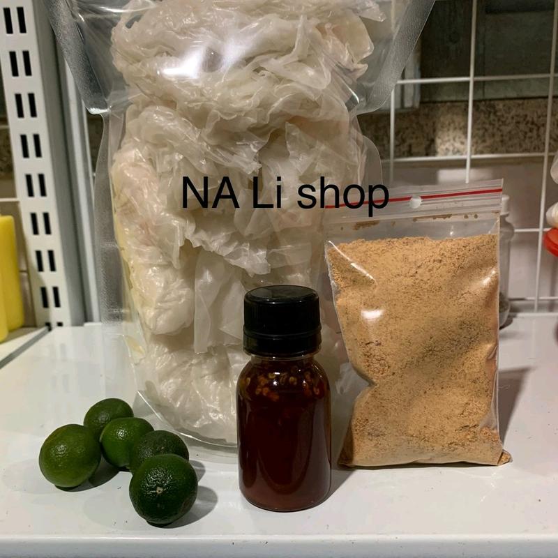  combo 100g bánh rìa phơi suơng+sốt tắc+ muối sặc 