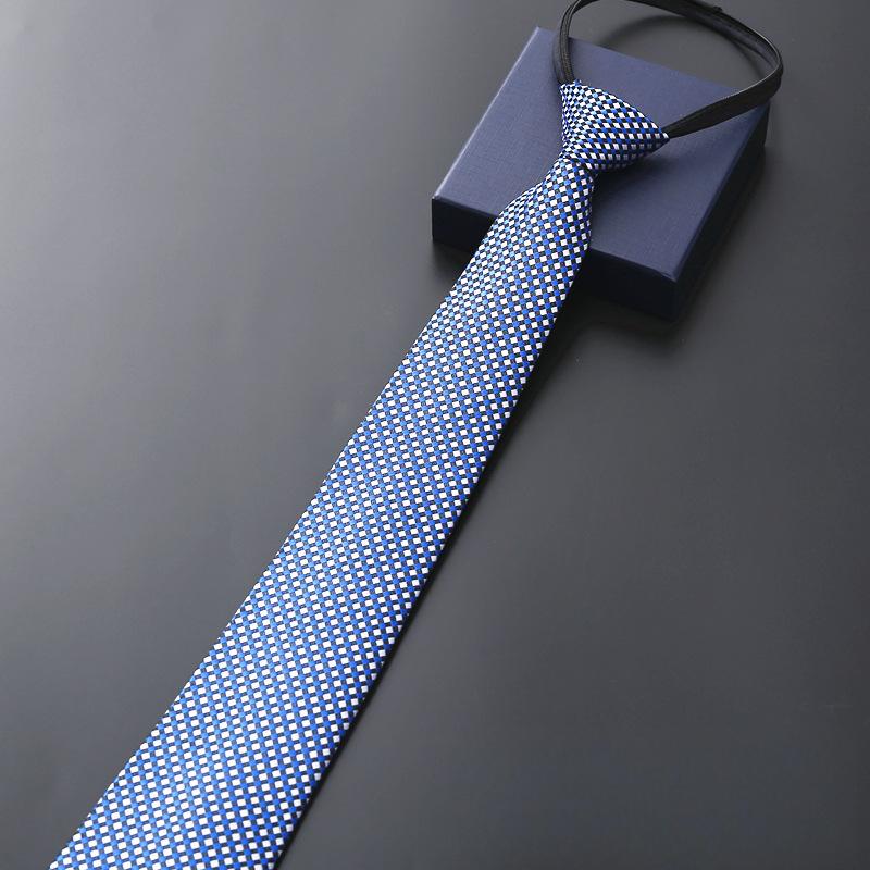 Product Introduction of Cà vạt công sở nam, cà vạt khóa kéo trang trọng, sọc xanh biển đám cưới chú rể, phong cách Hàn Quốc, cà vạt lười màu đen, một kéo, bán chạy 5