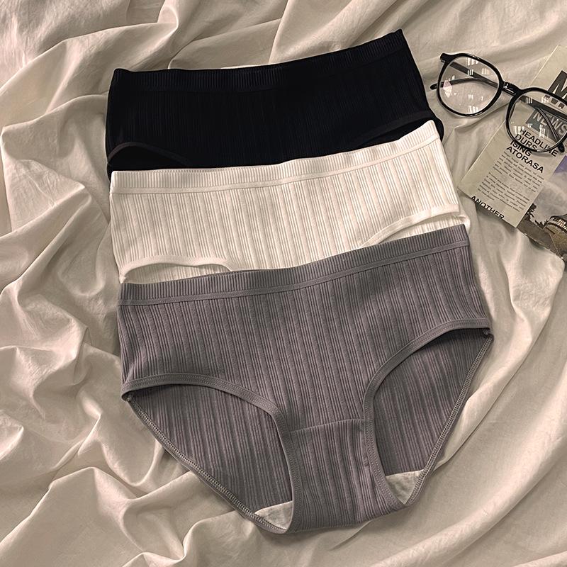 Đồ Lót Cotton Nguyên Chất Cho Nữ, Phong Cách Nhật Bản, cạp vừa, Đơn Giản Và Thoáng Khí, Cỡ Lớn, Quần Lót Tam Giác, Thích Hợp Cho Học Sinh 1