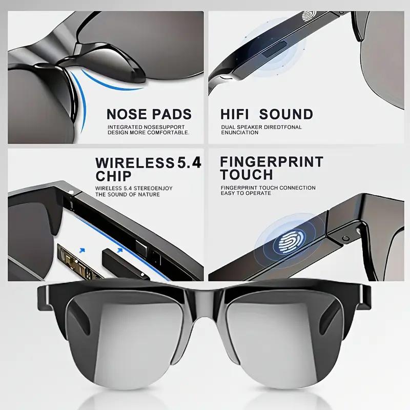 2025 AI Translation Smart Glasses IP4 Bluetooth Call Headphones UV Protective Lenses Connected Bezel Outdoor Sports Sunglasses - Image 2