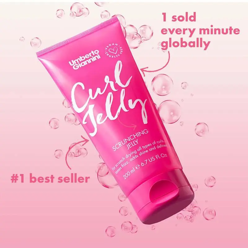 Gel giữ nếp tóc Umberto Giannini Curl Jelly Scrunching Jelly Gel 200 ml, giữ nếp tóc xoăn tự nhiên, tóc hippie của mỹ 1