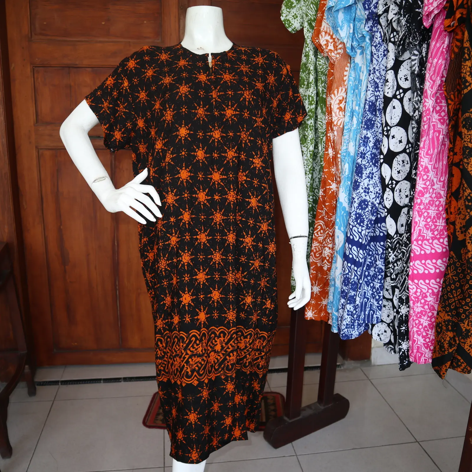 Daster Batik Cap Asli Rits Depan