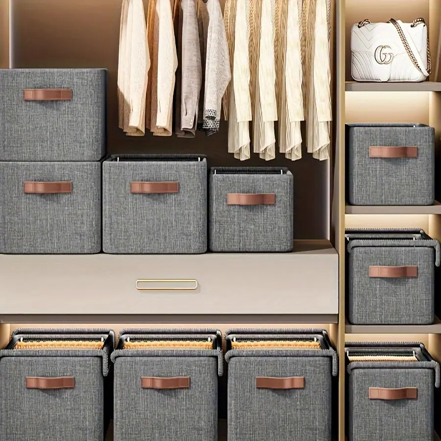 Clothes Storage Box, 1/2 Counts Foldable Clothes Storage Organizer with Handle, Zipper Clothes Storage Box for Home Bedroom Living Room