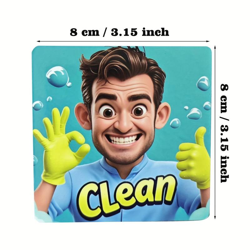 Clean & Dirty Magnet, 1 Count Double Sided Laundry & Dishwasher Status Indicator, Fridge Sticker for Home Organization, Kitchen Accessories, Decor 1