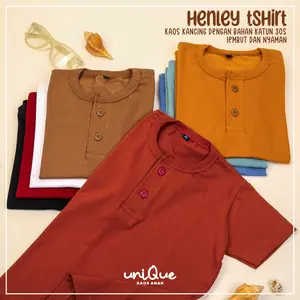 Kaos Polos kancing Anak, Baju polos kancing anak usia 1-12 tahun, Katun 30s Unisex Anak-Anak Perempuan Cowo Combed Laki-Laki Distro