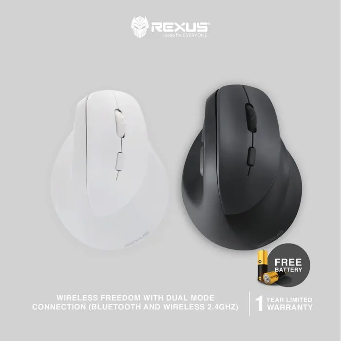 Rexus Mouse Vertical Wireless Clif dual mode bluetooth wireless 2.4ghz ...
