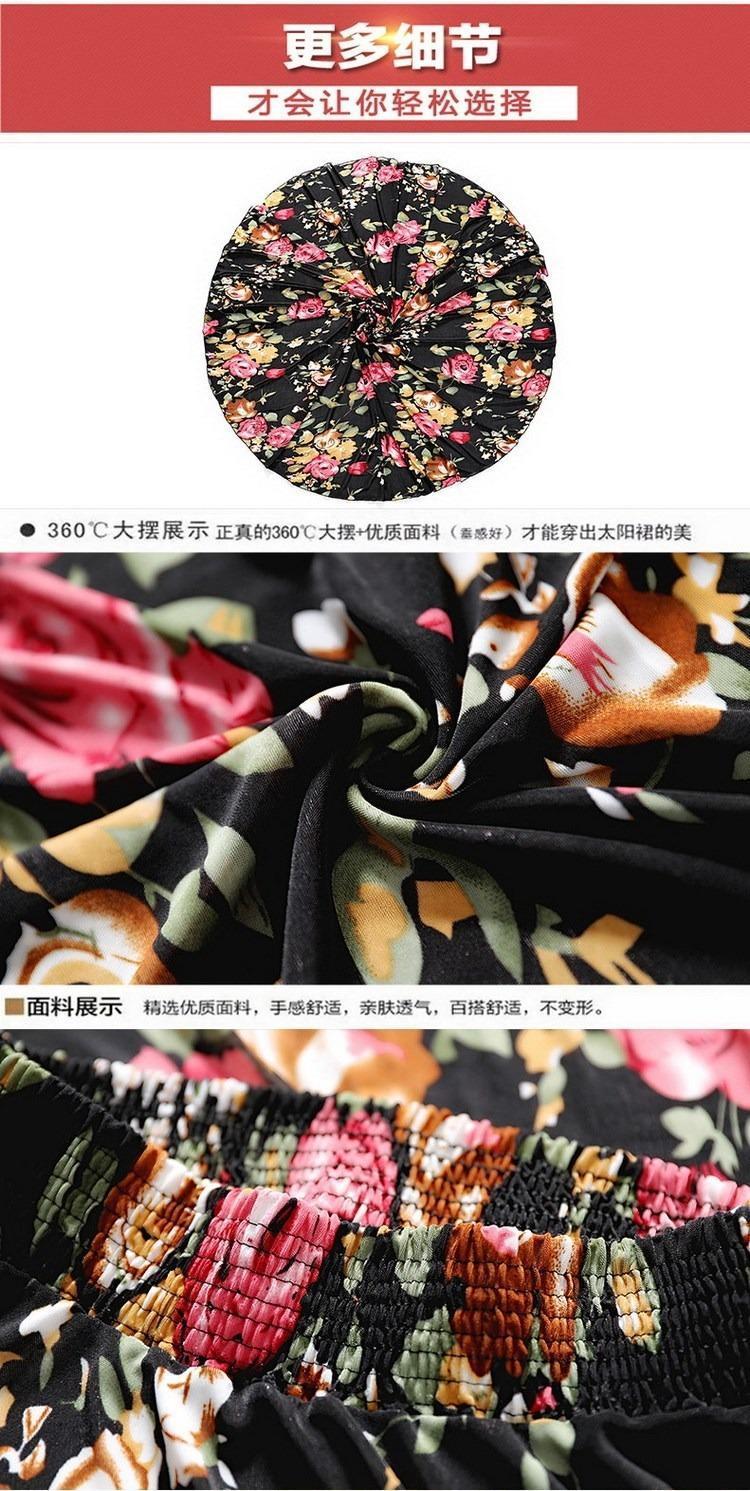 Product Introduction of Váy Hoa, Váy Mùa Hè, Dành Cho Phụ Nữ Trung Người Già Và Cao Tuổi, Váy Giữa Tuổi, Váy Mát Xa Khiêu Vũ Vuông Lụa Lạnh, Thích Hợp Cho Mẹ 19