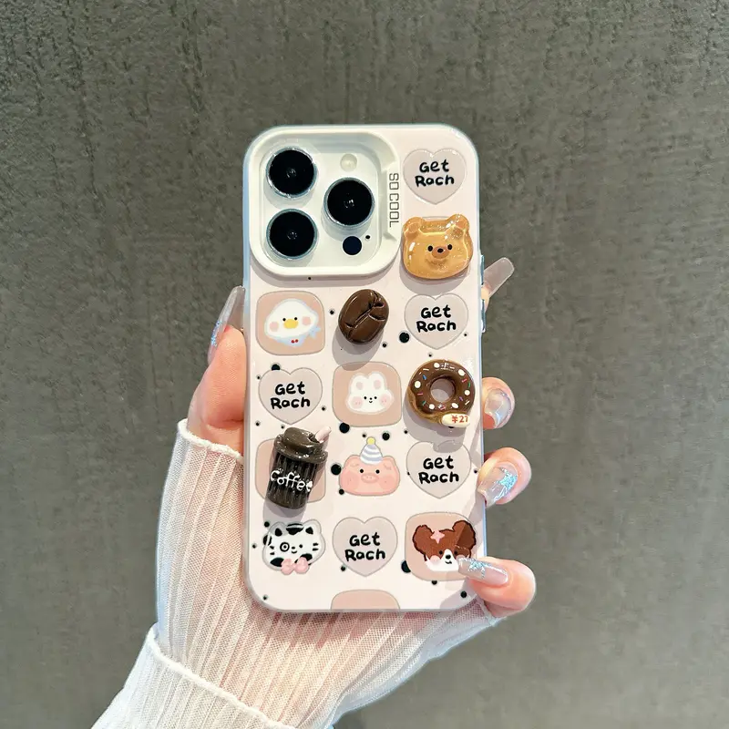 iPhone SpecialCasing  Compatible For iPhone 11 XR 15 13 14 12 Pro Max 7 8 Plus X Xs Max Ponsel Silikon cute dessert animals case casing B0608 3