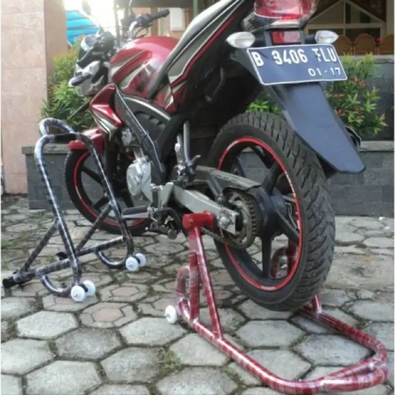 Standar Paddock Pedok Model Pipa Bulat Universal Buat Ninja/Vixion/R15/R25/Cbr/Gsx/Fu/Sonic/Mx King/Mt 3