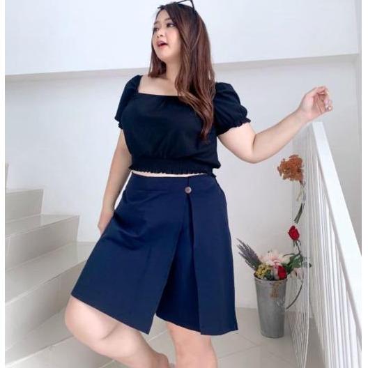 Skort Rok Celana Pendek Wanita Jumbo xxxl Big Size oversize  Bahan Melar Curvy 5