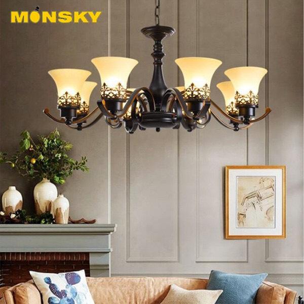 Đèn chùm MONSKY LX500 hiện đại phong cách cổ điển Bắc Âu kèm bóng đầy đủ