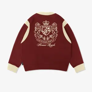 OOTDSUPPLY Cardigan Florence Maroon Cream | Royal Series Atasan Lengan Panjang | Outerwear Pria & Wanita | OS-CG-RGB-MRC-001