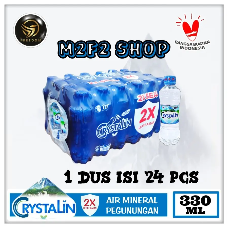Air Mineral Crystalline pH8+ Kemasan Botol Pet - 330 ml (Kemasan Karton)