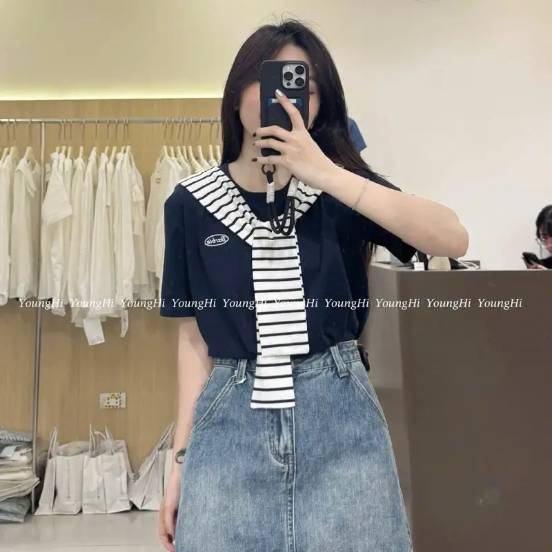 Áo thun nữ kèm khăn choàng  , áo phông nữ kèm khăn hot . Áo baby three