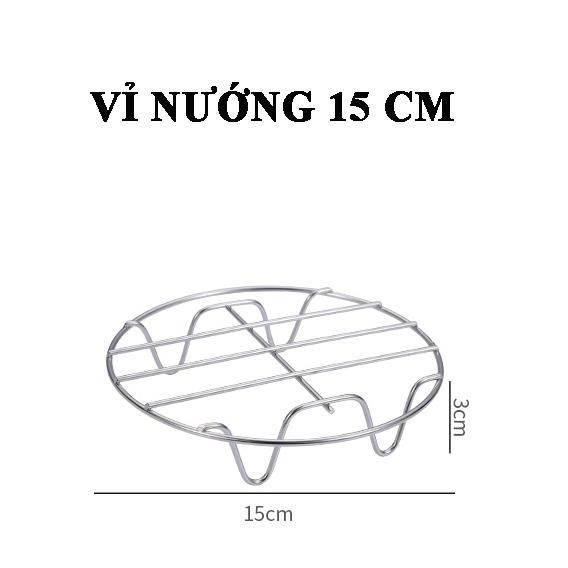 Vỉ nướng inox 304 loại tròn có chân - hàng tách lẻ từ bộ phụ kiện nồi chiên không dầu 7