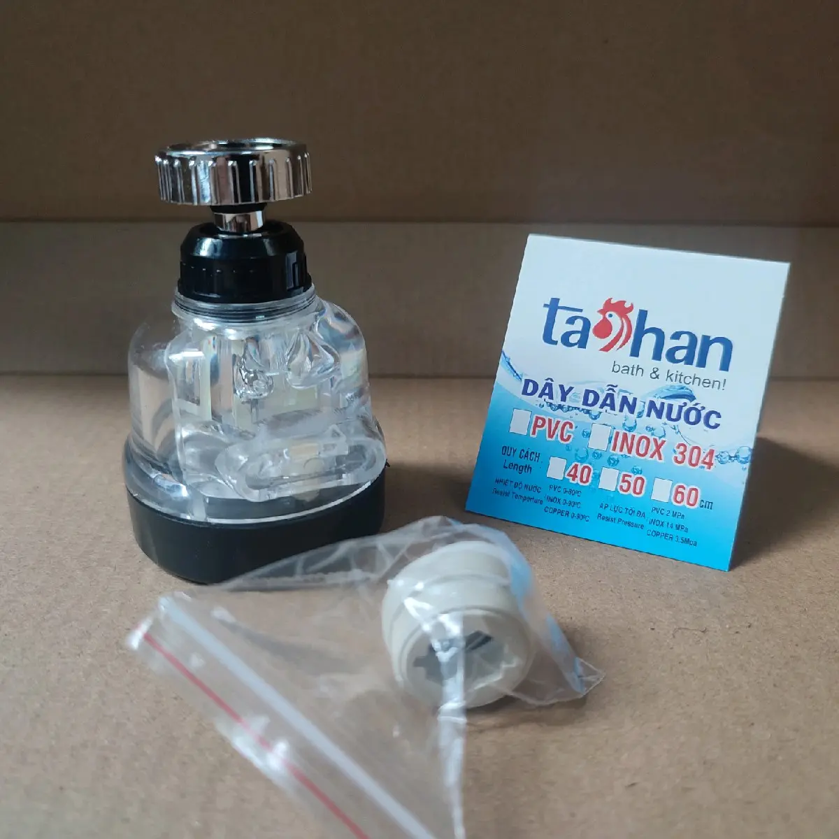 Đầu vòi rửa chén, Cụm tăng áp nước Nước lạnh