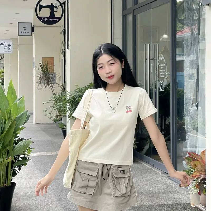 Áo Thun Nữ Baby Tee PRICKLE Cherry Premium 100% Cotton 6