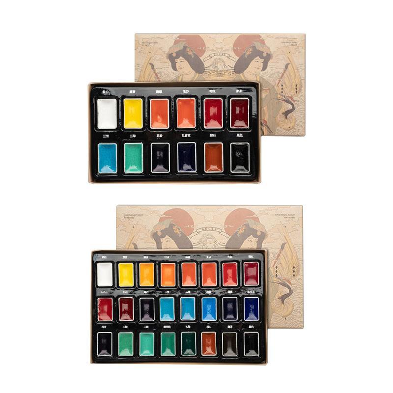 Màu nước Gucai Cổ Thái Paul Rubens dạng nén set 12/24 màu - Hoạ cụ Hakuart 6