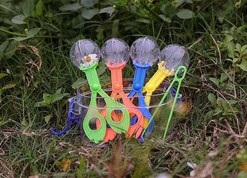 Product Introduction of 4Pcs Children's natural exploration  fine motor training tweezers insect catching clips scissors insect clips 3