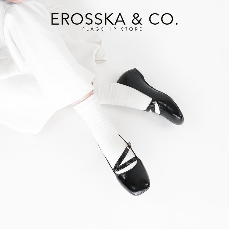 EROSSKA - Giày búp bê nữ kiểu giày ballet core đế độn cao 2cm màu nâu - EL071 3
