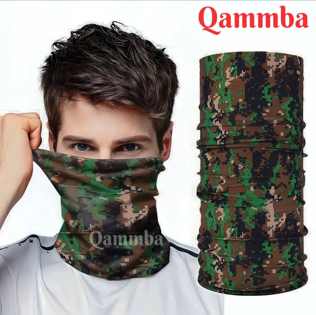 3 PCS Buff Multifungsi Anti UV Motif Army / Bandana Kamuflase Military / Face Mask Loreng / Bikers Scarf Seamless Kain - Qammba