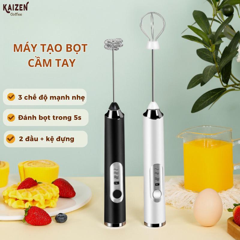 Máy Tạo Bọt Cafe, đánh trứng cầm tay mini đa năng, không dây, 3 chế độ Đánh Bọt Cafe may danh tao cây pin pin máy pin máy